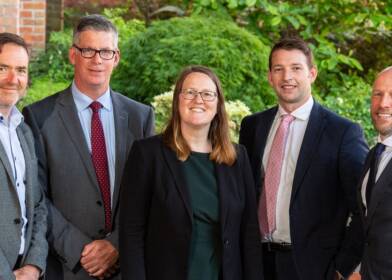 Design Team announced for QUB projects à  From left, Damien Toner, Director of Estates at Queen’s University, Anthony McNeill, Faithful+Gould, Joanne Clague, Registrar and Chief Operating Officer, Queen’s University, Kevin McNaull, Turner & Townsend, David Losty, Arcadis.